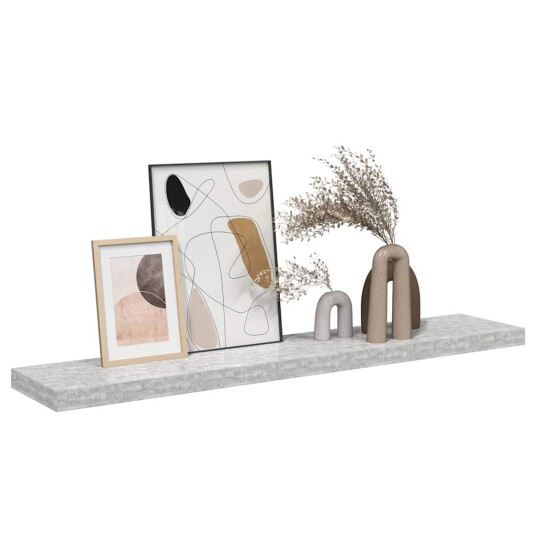 vidaXL Flytende vegghylle betonggr? 120x23,5x3,8 cm MDF