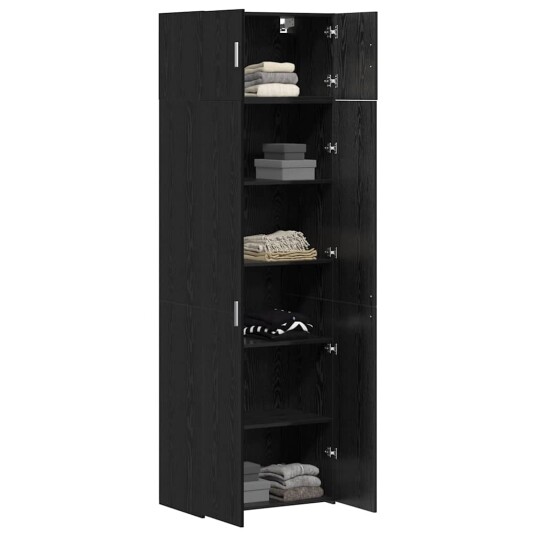 Oppbevaringsskap Svart eik 70x42,5x225 cm Konstruert tre