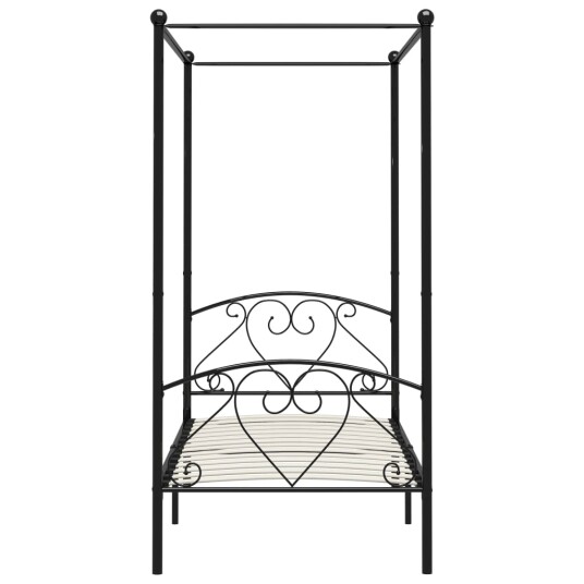 vidaXL Himmelsengeramme svart metall 100x200 cm