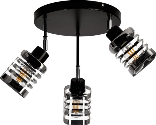 Taklampe Orno Siena 3P E27 Takarmatur Maks. 3X60w Svart Rund Sokkel Bevegelige Lampeskjermer Ulike Nivåer