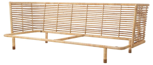 Cane-line Sense 3-seter sofa Natural Kun ramme Natur
