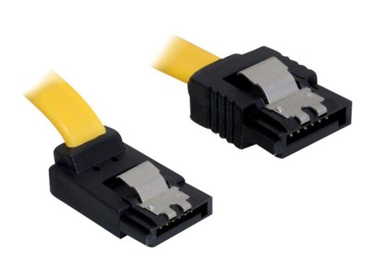 Delock SATA-kabel 20 cm 6Gbps med låst kontakt - Gul Delock SATA-kabel 20 cm 6Gbps med låst kontakt - Gul