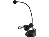 Monacor 23.2430, Table microphone, 80 - 14000 Hz, 250 O, Koblet med ledninger (ikke trådløs), 3 m, Svart, Rustfritt stål