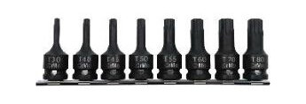 Pro-Line Torx Slagskaft Fatninger 1/2" T30-T80 8 Stk. (18493)