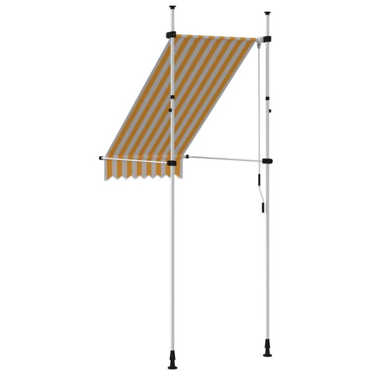 vidaXL Manuell uttrekkbar markise 100 cm oransje og hvite striper