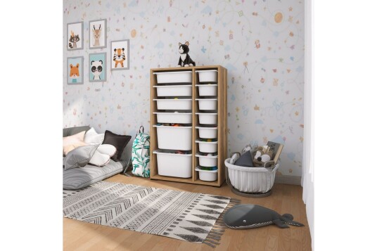 Flerbruks Kapasitetskap Kjerne 69,5 x 109 x 30 cm Valnøtt / Hvit Valnøtt / Hvit