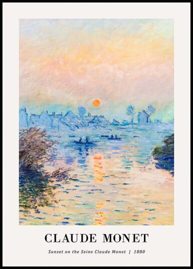 Sunset on the Seine Poster by Claude Monet Plakat Plakat / 70x100cm