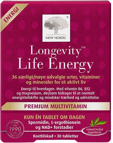 New Nordic Longevity Life Energy   30 tabletter