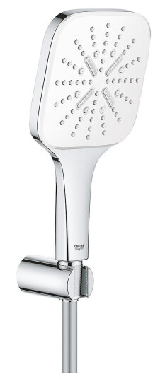 Grohe Rainshower SmartActive Cube 130 Med holder/slange, Månehvit/ Krom
