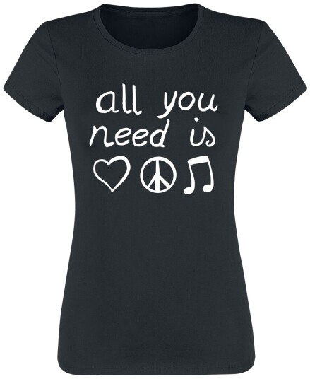 Sprüche Fun T-skjorte All You Need Is . . . S til 3XL Damer svart Sprüche Fun T-skjorte All You Need Is . . . S til 3XL Damer svart