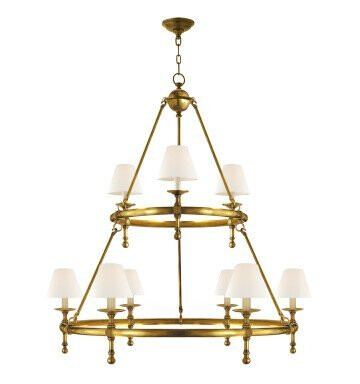 Two-Tier Ring Chandelier Antique Brass Two-Tier Ring Chandelier Antique Brass