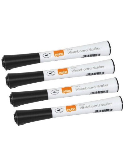 Nobo Glide whiteboardpenner tynn tupp, pakke med 4 stk. Nobo Glide whiteboardpenner tynn tupp, pakke med 4 stk.