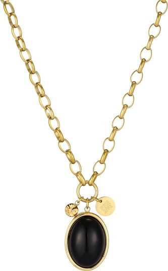 Bud To Rose Retro Long Necklace Black/Brown/Gold   Gold   ONE SIZE