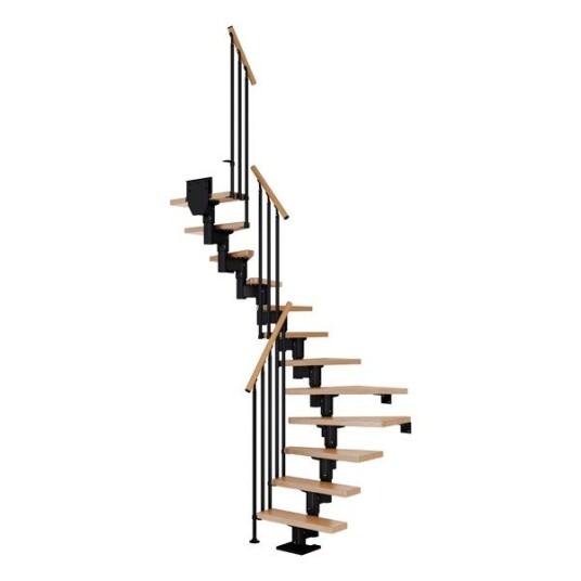 Dolle Dublin Eik U trapp Antracit Classic III Gelender 14T 71cm