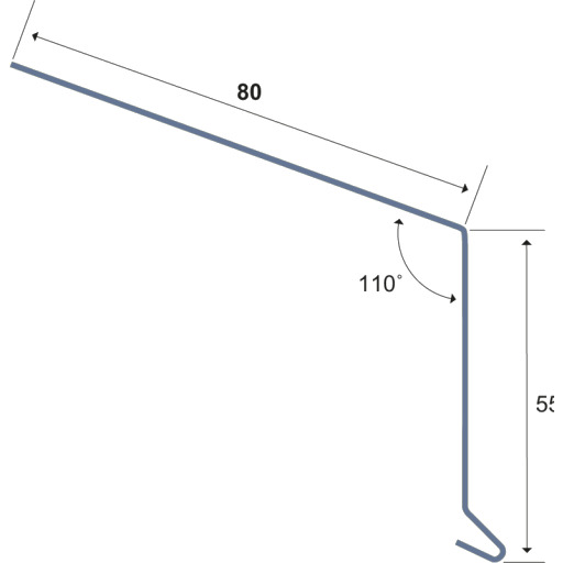Win takfot 55x80x1000mm. 110°, Svekket for montering, Sværtet. Win takfot 55x80x1000mm. 110°, Svekket for montering, Sværtet.