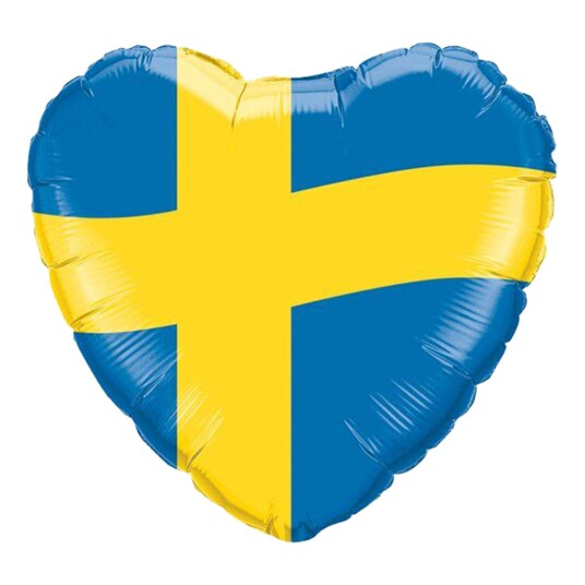 Ballongkungen AB Folieballong Hjerte med det Svenske Flagget