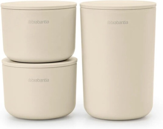 Brabantia ReNew oppbevaringsbokser 3-pk Soft Beige Brabantia ReNew oppbevaringsbokser 3-pk Soft Beige