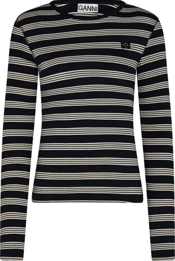 Ganni Stripe Rib Long Sleeve Black S Ganni Stripe Rib Long Sleeve Black S