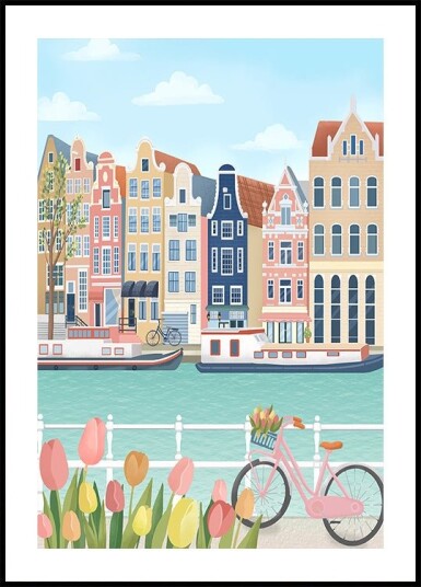 Amsterdam City Plakat Plakat / 50x70cm