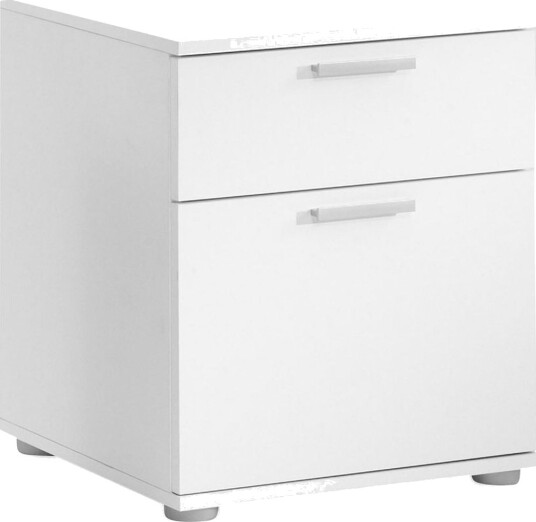 Polyxo Nattbord 45 cm med Oppbevaring 2 Skuffer - Hvit/Lysegrå