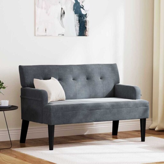 Chesterfield Benk MÞrkegrÄ 112 x 65,5 x 75 cm FlÞyel Chesterfield Benk MÞrkegrÄ 112 x 65,5 x 75 cm FlÞyel