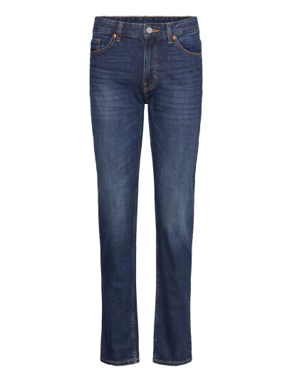 Monki Ako Mid Slim Tapered Jeans - Blue - 26 x 32