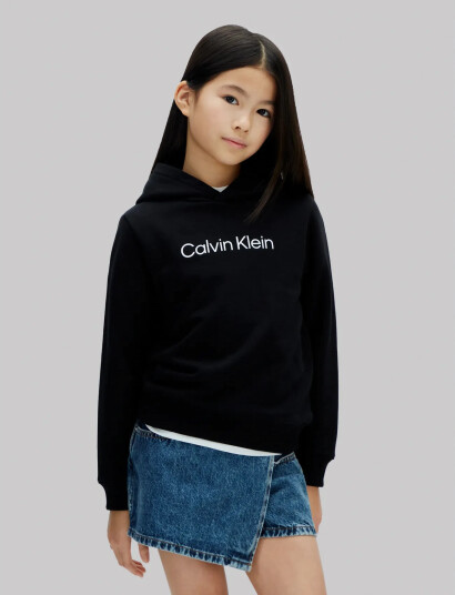 Calvin Klein Inst. Logo Reg. Terry Hoodie Black 128