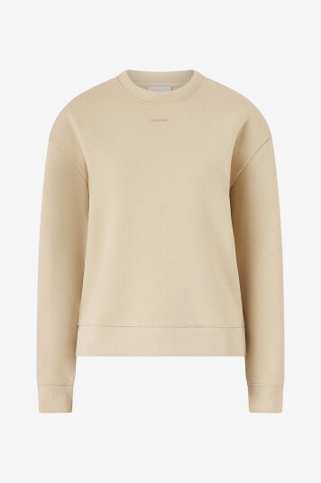 Calvin Klein Collegegenser Nano Logo Crew Neck Beige Calvin Klein Collegegenser Nano Logo Crew Neck Beige