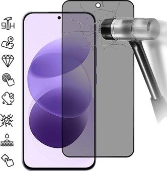 Xiaomi Redmi Note 17 4G/5G Privacy Full Cover Beskyttelsesglass - Svart Kant