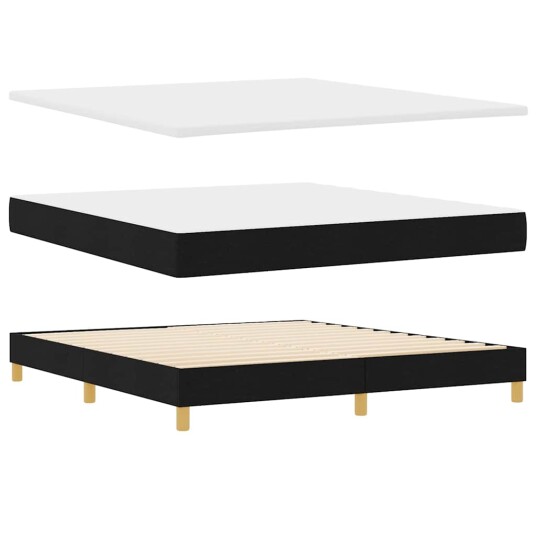 Box Spring Seng med Madrass Svart 180x200 cm Stoff 3338939