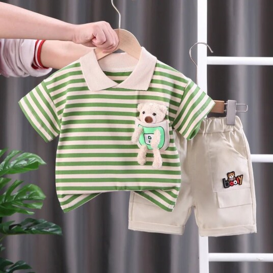 Mini Fashion Stripete og kult Sett i bomull