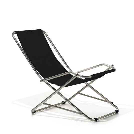 Fiam Dondolina solstol svart textilene/aluminium