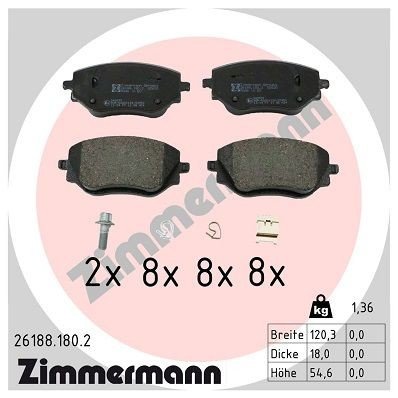 Bremseklosser ZIMMERMANN 26188.180.2 Bremseklosser ZIMMERMANN 26188.180.2