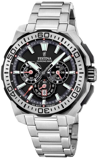 Festina Herreklokke F20724 7 Chrono Bike Sort/Stål Ø45.5 mm