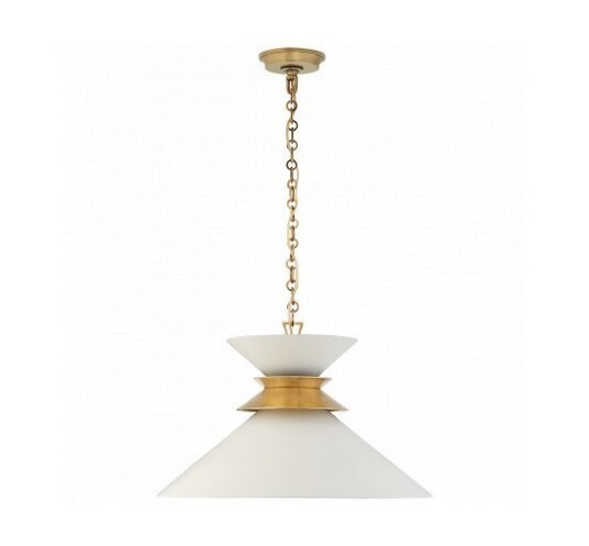 Alborg Large Stacked Pendant Antique- Burnished Brass/White Shade