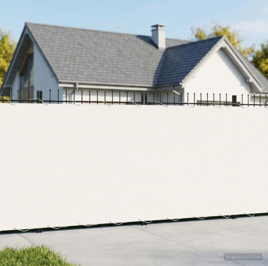 vidaXL Balkong privat skjerm 1,8 x 25 m Stoff med PU belegg Hvit