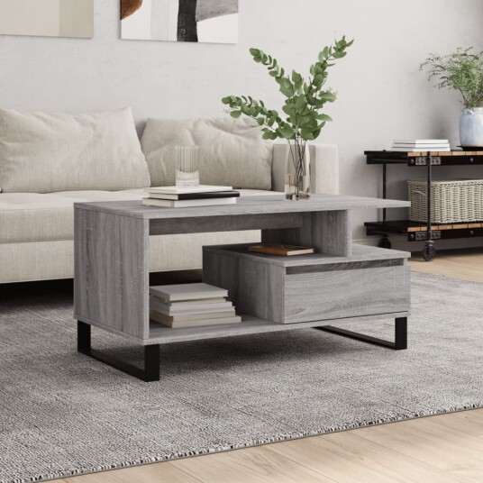 Salongbord grå sonoma 90x49x45 cm konstruert tre 8721012113459