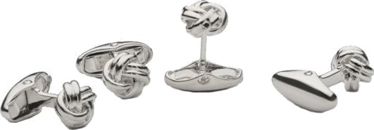 Skultuna Shirt Studs Metal Knot - Silver