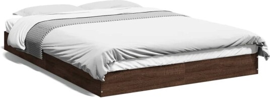 Sengeramme brun eik 120x190 cm konstruert tre 8721102599163