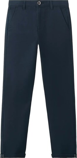 Mango Chino Trousers With Turn Up Hem Navy 7