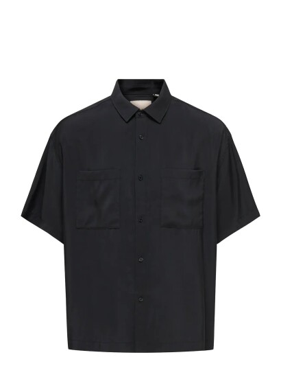ONLY & SONS Onsfade Loose Modal Blend 0589 Shirt Black L
