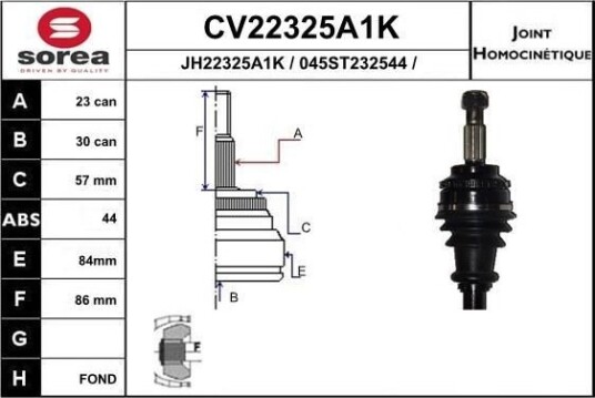 Drivledd EAI CV22325A1K Drivledd EAI CV22325A1K