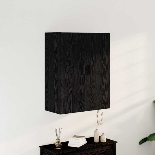 Vegghengtskap Svart Eik 69,5x34x90 cm Laget av Tre Vegghengtskap Svart Eik 69,5x34x90 cm Laget av Tre