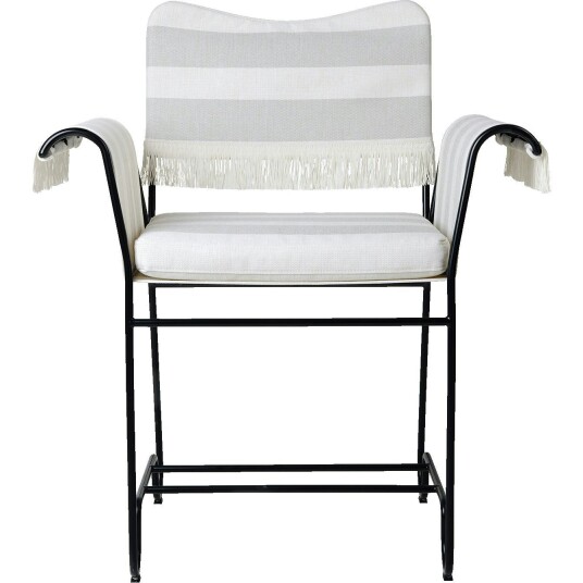 Gubi Gubi Tropique Spisestol med Frynser Classic Black / Leslie Stripe 20 Gubi Gubi Tropique Spisestol med Frynser Classic Black / Leslie Stripe 20