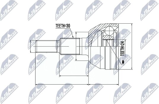 Nty Drivknute drivaksel NTY NPZ CH 020 Nty Drivknute drivaksel NTY NPZ CH 020