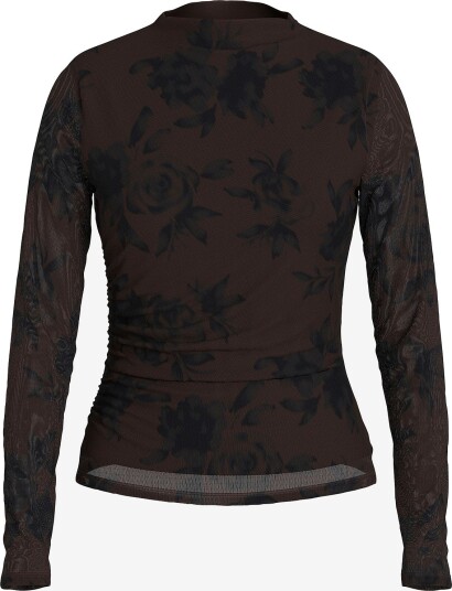 Vila Bluse Virikke L/S Funnel Neck Top Brun