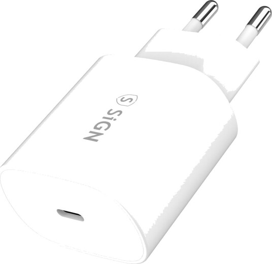 SiGN USB-C Hurtiglader 25W 3A Hvit