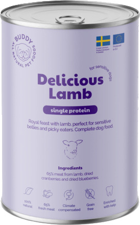 Buddy Pet Foods Våtfôr med Lam 400 g til Katt