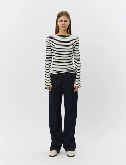 Sofie Schnoor Cecesw Boat Neck Long Sleeve T Shir   Black   L
