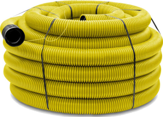 Infraplast DV Korrugert rør 75mm med tråd 50m Gul - 2800768 Infraplast DV Korrugert rør 75mm med tråd 50m Gul - 2800768